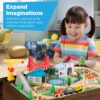 56 Piece Wooden Train Set Table for Kids w/Toy Storage Drawer
