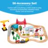 56 Piece Wooden Train Set Table for Kids w/Toy Storage Drawer