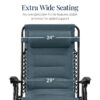 Oversized Padded Zero Gravity Chair, Folding Recliner w/ Headrest, Side Tray