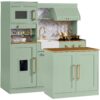 Pretend Kitchen Toy Set for Kids w/Lights, Sounds, Island, Espresso Machine