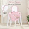 Additional product view of Kids Wooden Pretend Play Vanity and Chair Set w/ Mirror