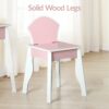 Kids Wooden Pretend Play Vanity and Chair Set w/ Mirror