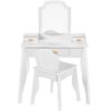 Kids Wooden Pretend Play Vanity and Chair Set w/ Mirror
