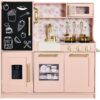 Pretend Play Kitchen Wooden Toy Set for Kids with 11 Accessories