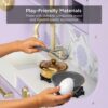 Pretend Play Kitchen Wooden Toy Set for Kids with 11 Accessories
