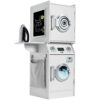 Pretend Play Kids Wooden Washer & Dryer Set w/ Laundry Accessories