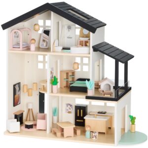 Livorexa pretend play wooden doll house toy set