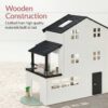 Pretend Play Wooden Doll House w/ 40 Accessories, Modern Toy Playset