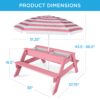 Alternate view of 3-in-1 Kids Sand & Water Table Outdoor Wood Picnic Table w/ Umbrella
