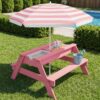 Additional product view of 3-in-1 Kids Sand & Water Table Outdoor Wood Picnic Table w/ Umbrella