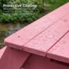 3-in-1 Kids Sand & Water Table Outdoor Wood Picnic Table w/ Umbrella