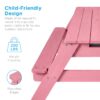 3-in-1 Kids Sand & Water Table Outdoor Wood Picnic Table w/ Umbrella