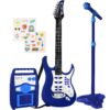 Kids Electric Guitar Toy Play Set w/ 6 Songs, Microphone, Amp