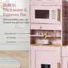 Pretend Kitchen Toy Set for Kids w/Lights, Sounds, Island, Espresso Machine