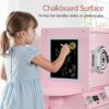 Pretend Play Kids Wooden Washer & Dryer Set w/ Laundry Accessories