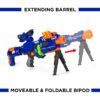 Alternate view of Electric Soft Foam Ball Long-Distance Blaster Toy w/ Barrel Extension, Bipod