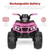 12V Kids Ride-On 4-Wheeler Quad ATV Car w/ 3.7mph Max, Bluetooth, Headlights
