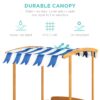 Alternate view of Kids Wooden Cabana Sandbox w/ Benches, Canopy Shade, Sand Cover, 2 Buckets