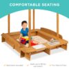 Additional product view of Kids Wooden Cabana Sandbox w/ Benches, Canopy Shade, Sand Cover, 2 Buckets