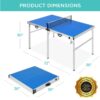 Alternate view of Portable Ping Pong Table Tennis Game Set w/ Paddles, Balls – 6x3ft