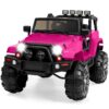 Jumbo 12V Kids Electric Ride On Car with Parent Remote, Seat Harness