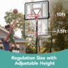 Alternate view of Adjustable Regulation-Size Basketball Hoop w/ Fillable Base, 2 Wheels