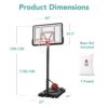 Adjustable Regulation-Size Basketball Hoop w/ Fillable Base, 2 Wheels