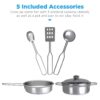 Pretend Play Wooden Farmhouse Kitchen Set w/ Storage, 5 Accessories