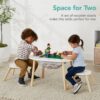 Alternate view of 2-in-1 Kid’s Building Block Table w/ 2 Stools, Storage Compartment