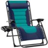 Oversized Padded Zero Gravity Chair, Folding Recliner w/ Headrest, Side Tray