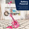 Additional product view of Kids Pretend Play Guitar Musical Instrument Toy w/ Microphone, Stand – 19in
