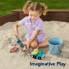 Kid's Wooden Octagonal Sandbox w/ Sand Cover, 4 Reinforced Benches, 8 Seats