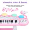 37-Key Kids Electric Keyboard w/ Microphone, Stool