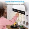 Pretend Play Corner Kitchen Wooden Toy Set for Kids w/ Lights, Sounds