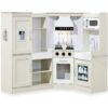 Pretend Play Corner Kitchen Wooden Toy Set for Kids w/ Lights, Sounds