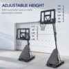 Adjustable 4.4-10ft Basketball Hoop, w/ Shatterproof Backboard, Ball Return