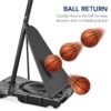 Adjustable 4.4-10ft Basketball Hoop, w/ Shatterproof Backboard, Ball Return