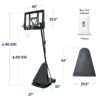 Adjustable 4.4-10ft Basketball Hoop, w/ Shatterproof Backboard, Ball Return
